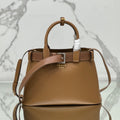 PRADA TOTE BAG WITH BELT 32 IN CIDER BROWN IMPORTED CALFSKIN