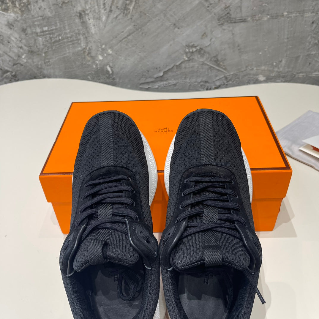 HERMES HEROS SNEAKERS BLACK GOATSKIN