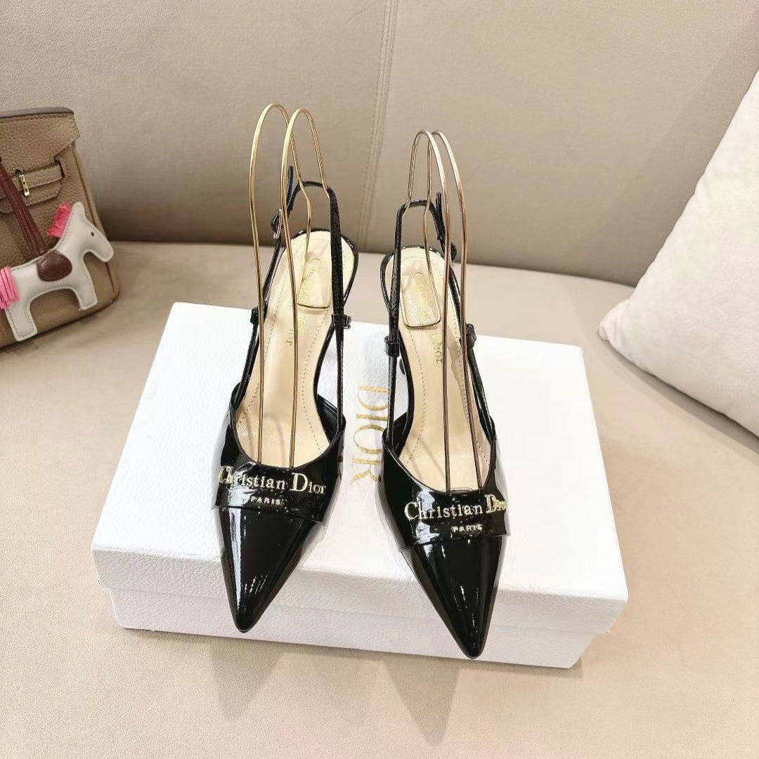 DIOR MY DD SLINGBACK PUMP 85MM IN BLACK CALFSKIN