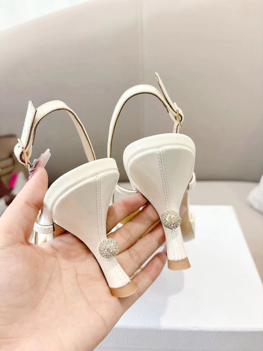 DIOR MY DD SLINGBACK PUMP 85MM IN WHITE CALFSKIN