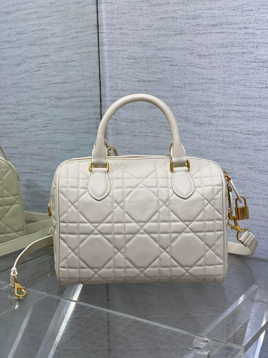 DIOR GROOVE 25 BAG IN WHITE CREAM LAMBSKIN