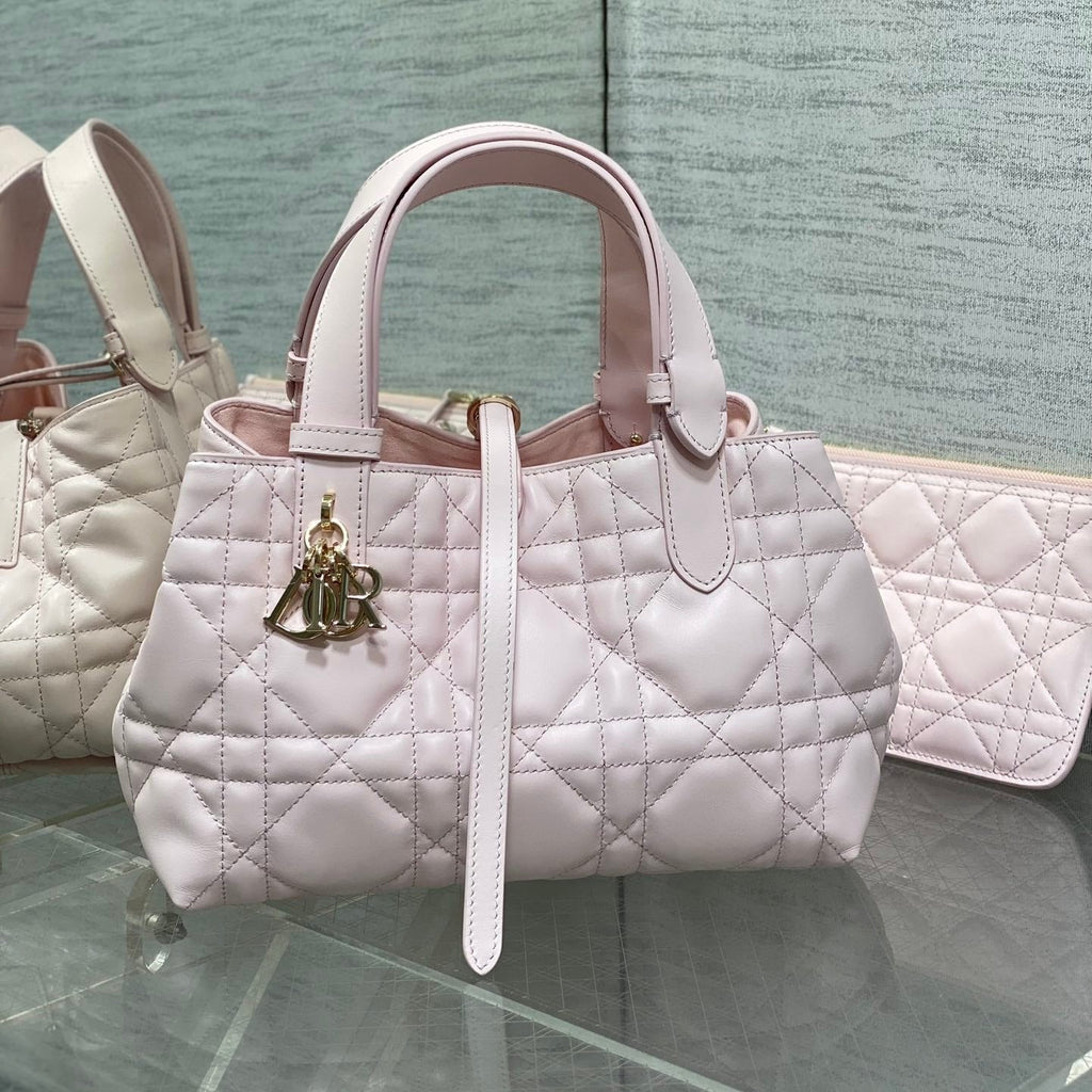 DIOR ALWAYS MINI 23 BAG IN LIGHT PINK MACROCANNAGE CALFSKIN