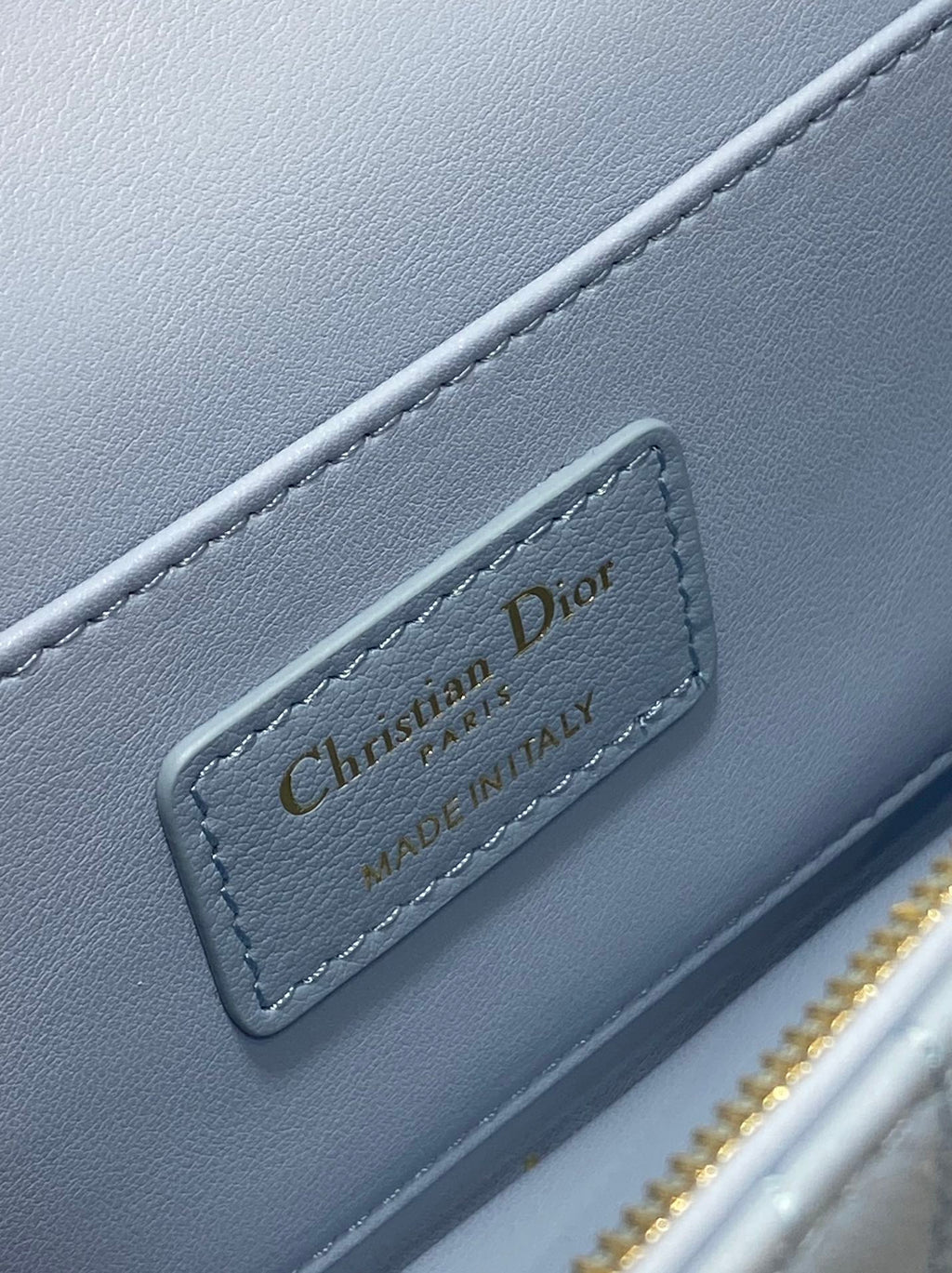 DIOR FLAP BAG 18 IN BABY BLUE QUILTED ALLOVER CALFSKIN