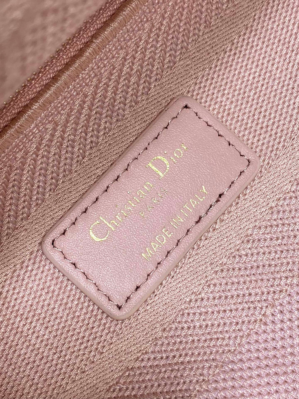 DIOR SMALL 24 LADY BAG IN PASTEL PINK CANVAS