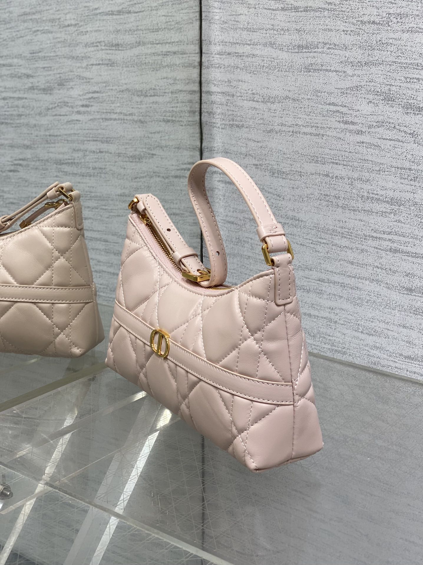 DIOR MISS CARO CIGALE MINI 18 BAG POWDER PINK MACROCANNAGE LAMBSKIN