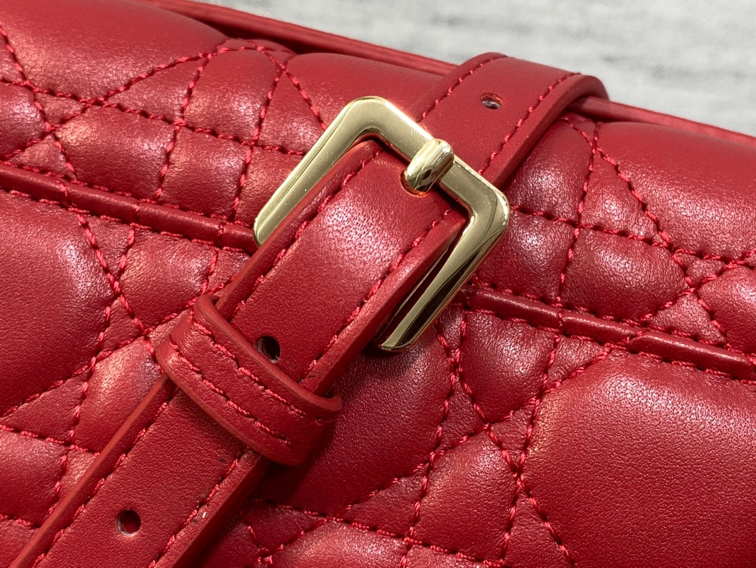 DIOR MINI BAG 24 IN RUBBY RED PATENT CANNAGE CALFSKIN