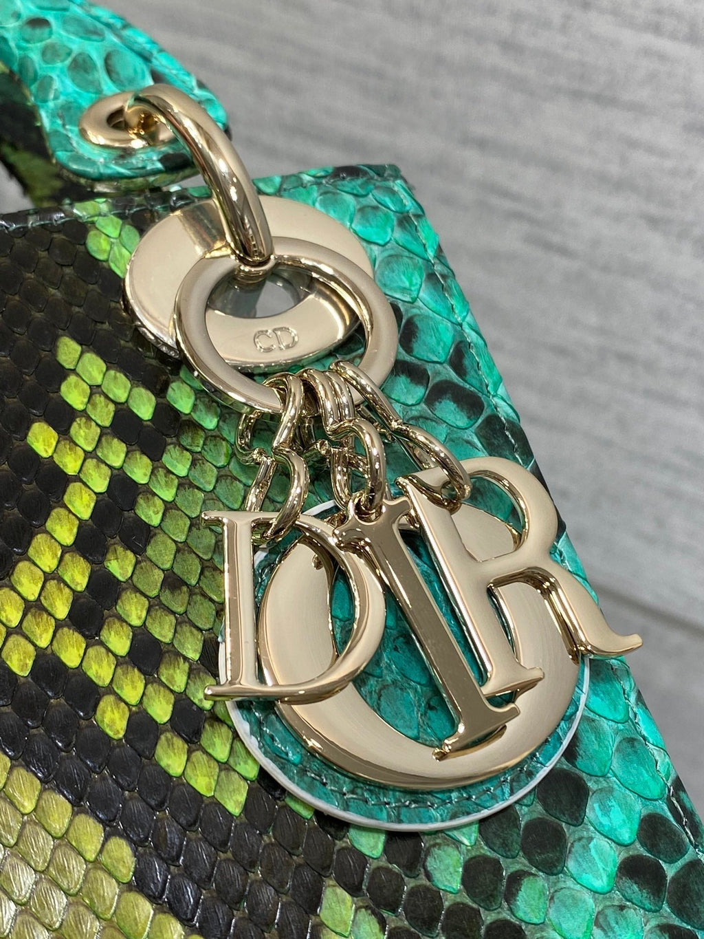 DIOR MINI 17 LADY BAG IN COLORFUL SNAKESKIN PATTERN LAMBSKIN 225963