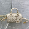 DIOR GROOVE 17 BAG IN WHITE CREAM MACROCANNAGE CALFSKIN WITH GOLD HARDWARE