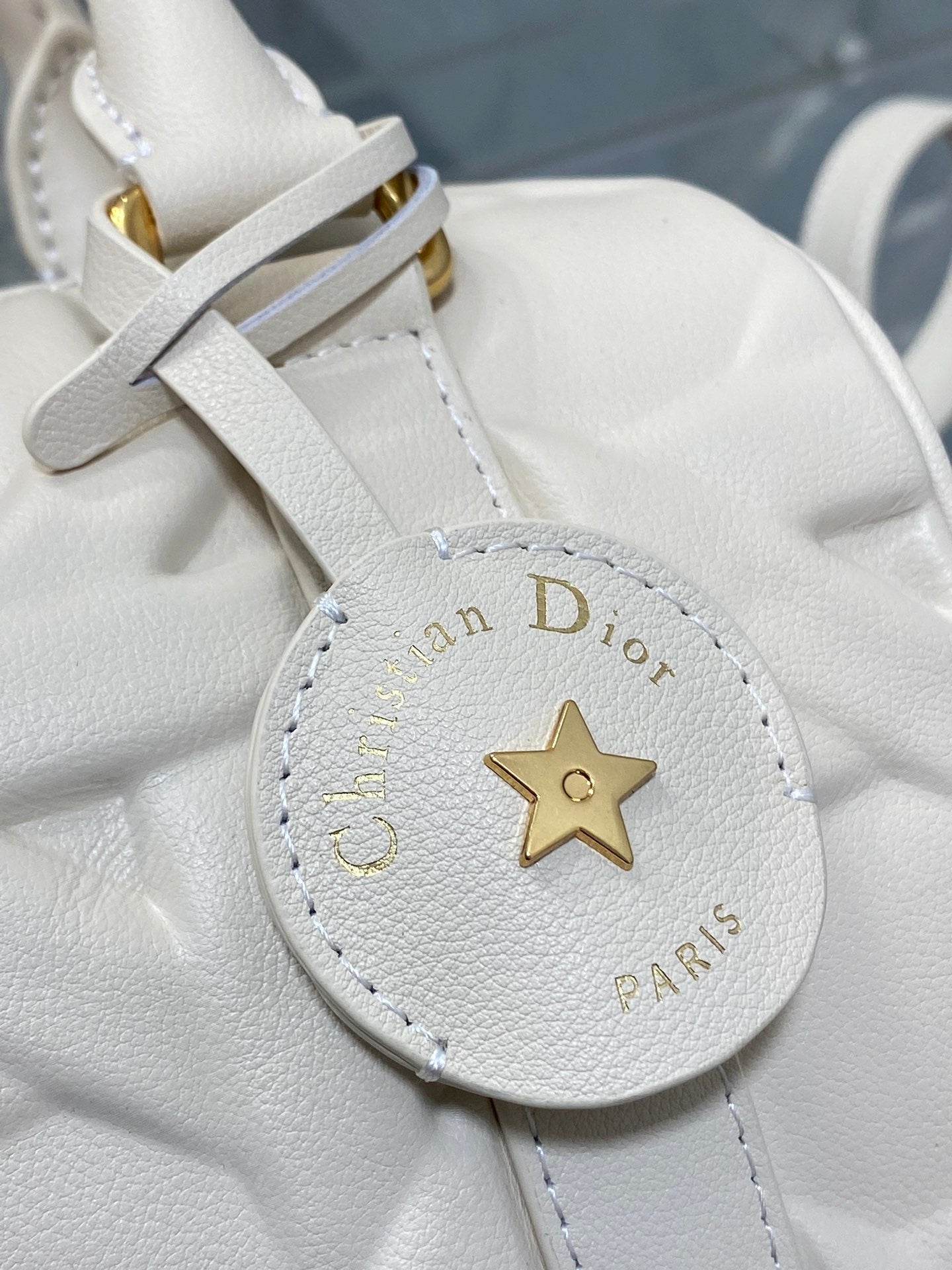 DIOR GROOVE 20 BAG IN WHITE CREAM MACROCANNAGE CALFSKIN WITH GOLD HARDWARE