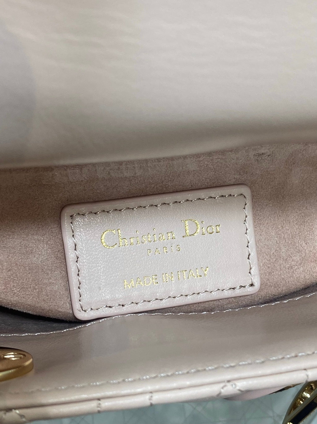 DIOR 25S MINI LADY  BAG 17 IN PINK CALFSKIN CHARM CRYSTAL EMBELLISHMENTS