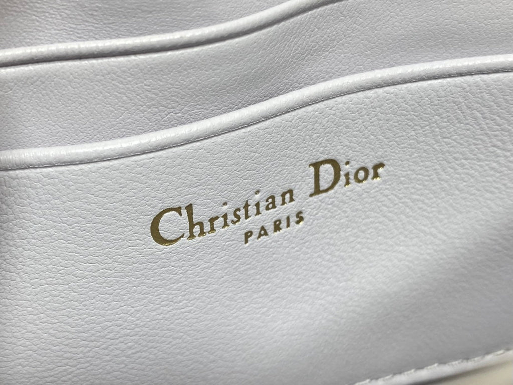 DIOR 25S  TALK PHONE POUCH 21 IN PALE LILAC CALFSKIN GOLD HARDWARE