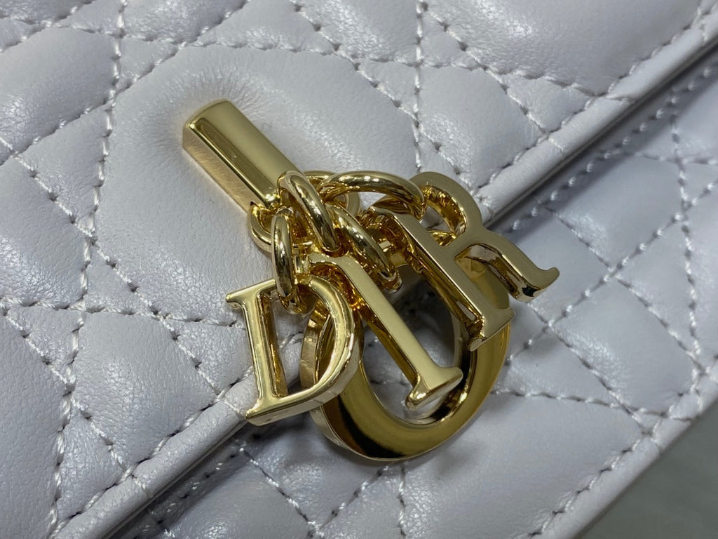 DIOR 25S  TALK PHONE POUCH 21 IN PALE LILAC CALFSKIN GOLD HARDWARE