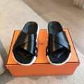 HERMES INFRA SANDAL BLACK CALFSKIN