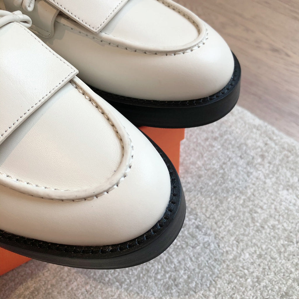 HERMES IMPACT LOAFER 25 WHITE CALFSKIN