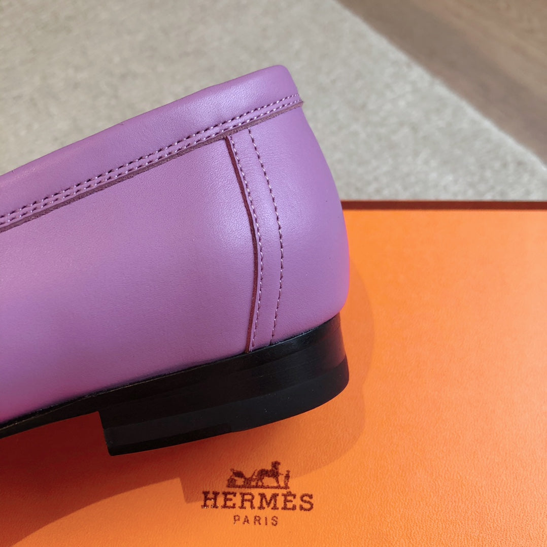 HERMES PARIS LOAFER LILAC CALFSKIN