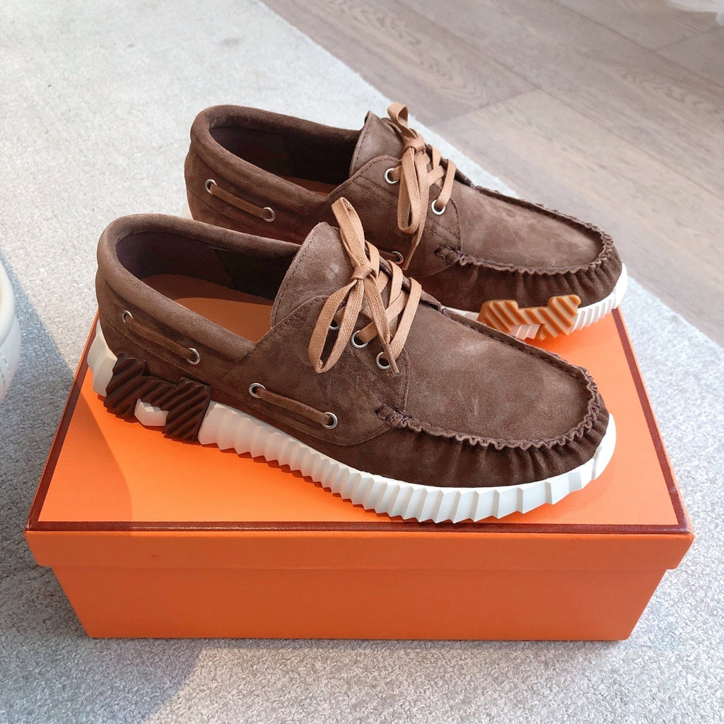 HERMES KETCH SNEAKER IN COCOA BROWN SUEDE