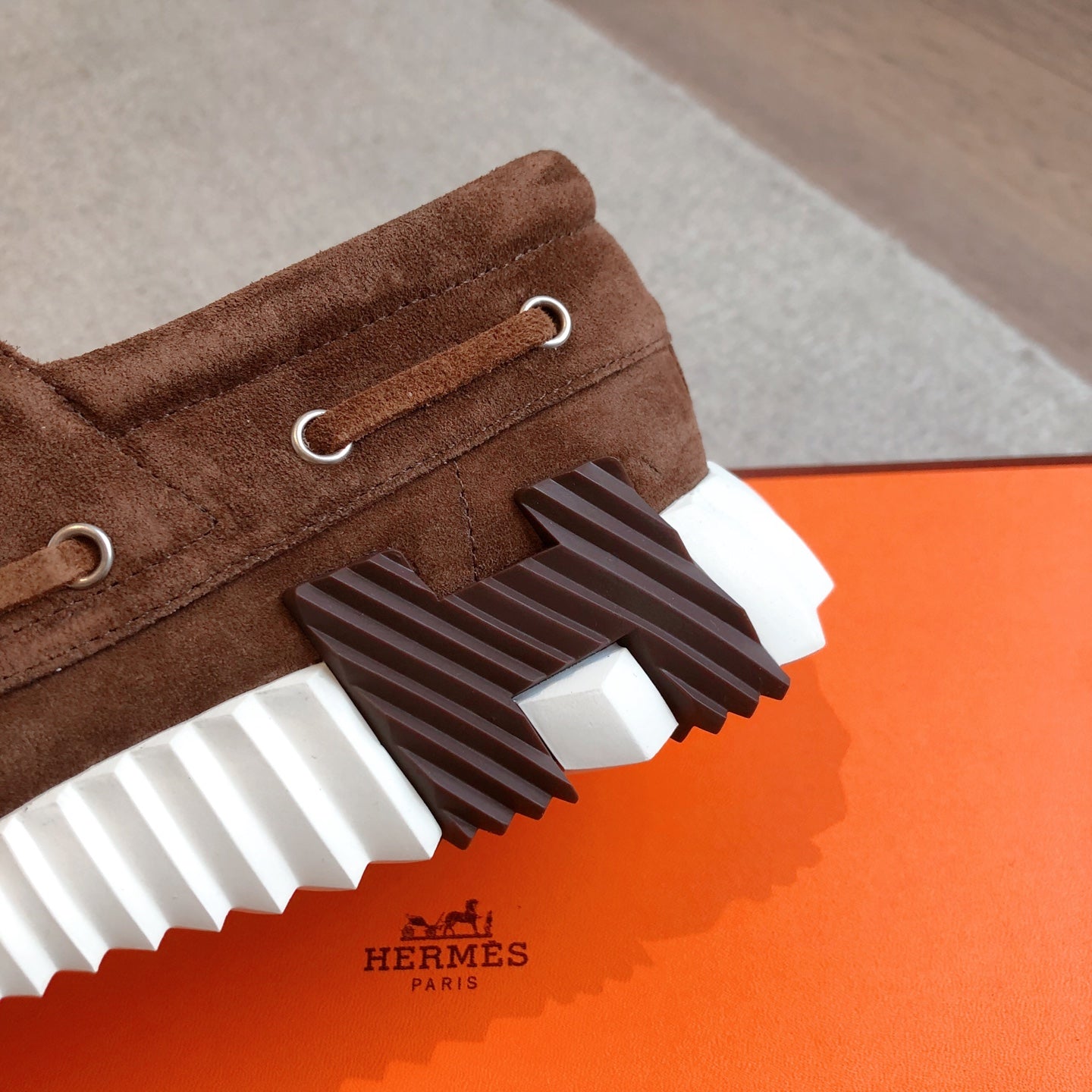 HERMES KETCH SNEAKER IN COCOA BROWN SUEDE