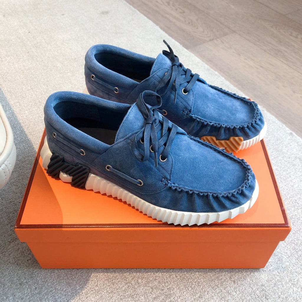 HERMES KETCH SNEAKER IN ROYAL BLUE SUEDE