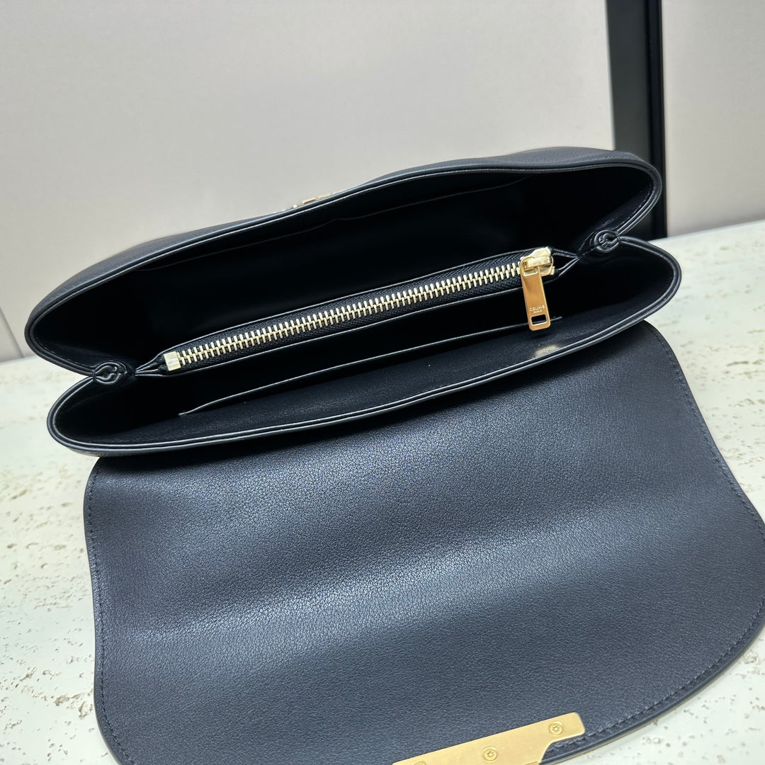 CELINE NINO TEEN MEDIUM 25 BAG IN BLACK SOLF CALFSKIN