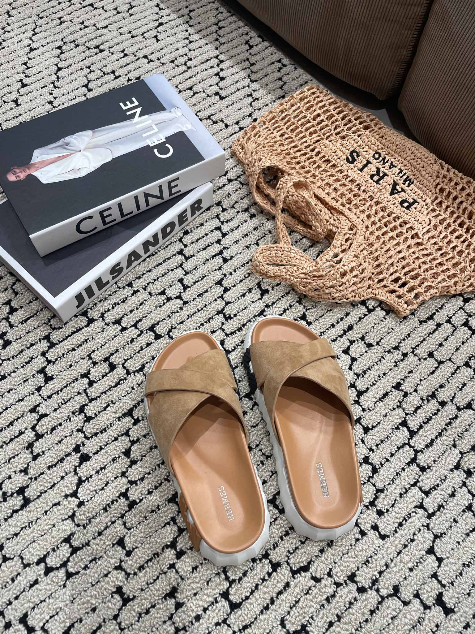 HERMES INFRA SANDAL PINK NUDE SUEDE