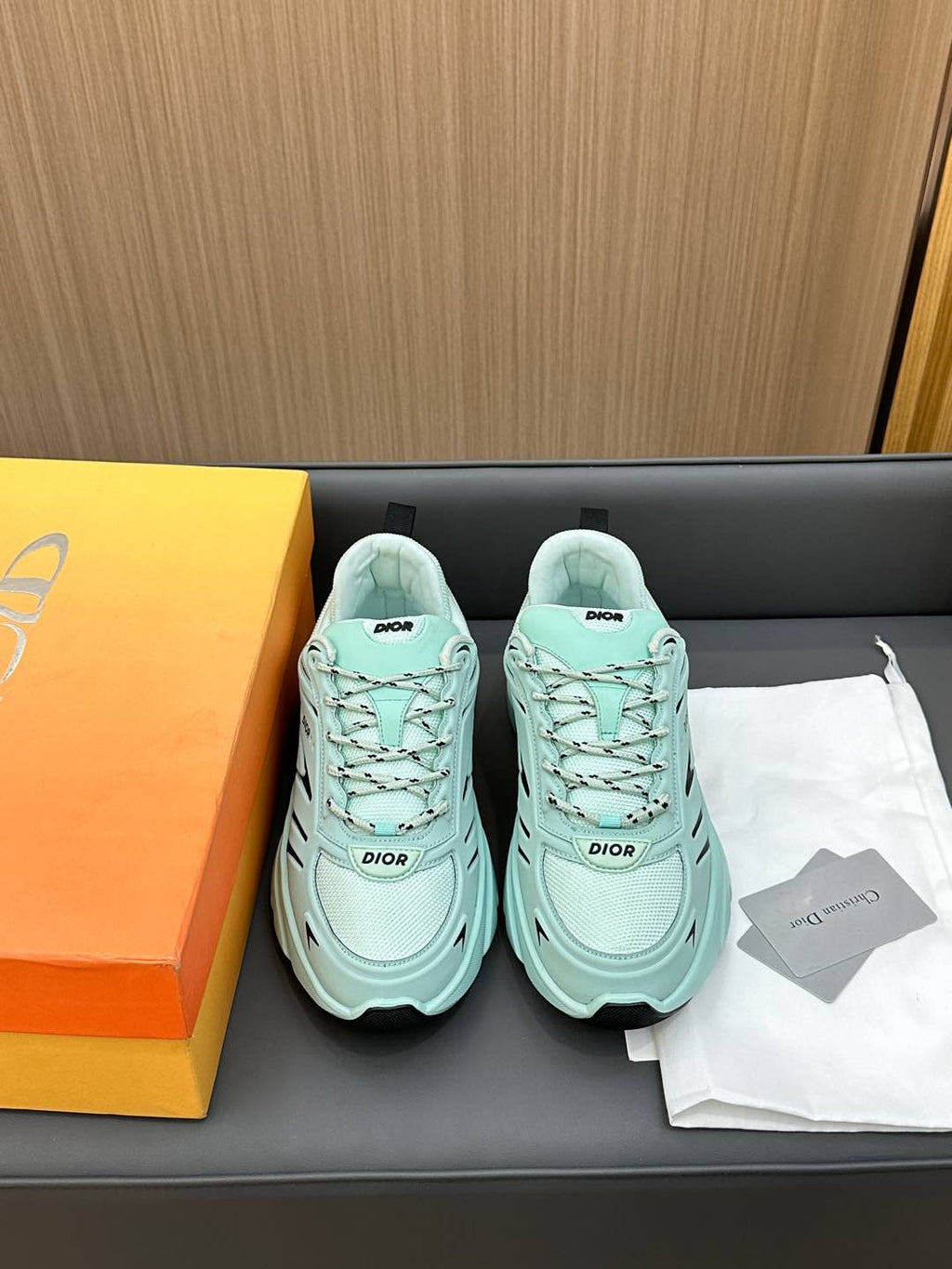 DIOR B44 BLADE SNEAKER AQUAMARINE BLUE TECHNICAL MESH AND TECHNICAL FABRIC