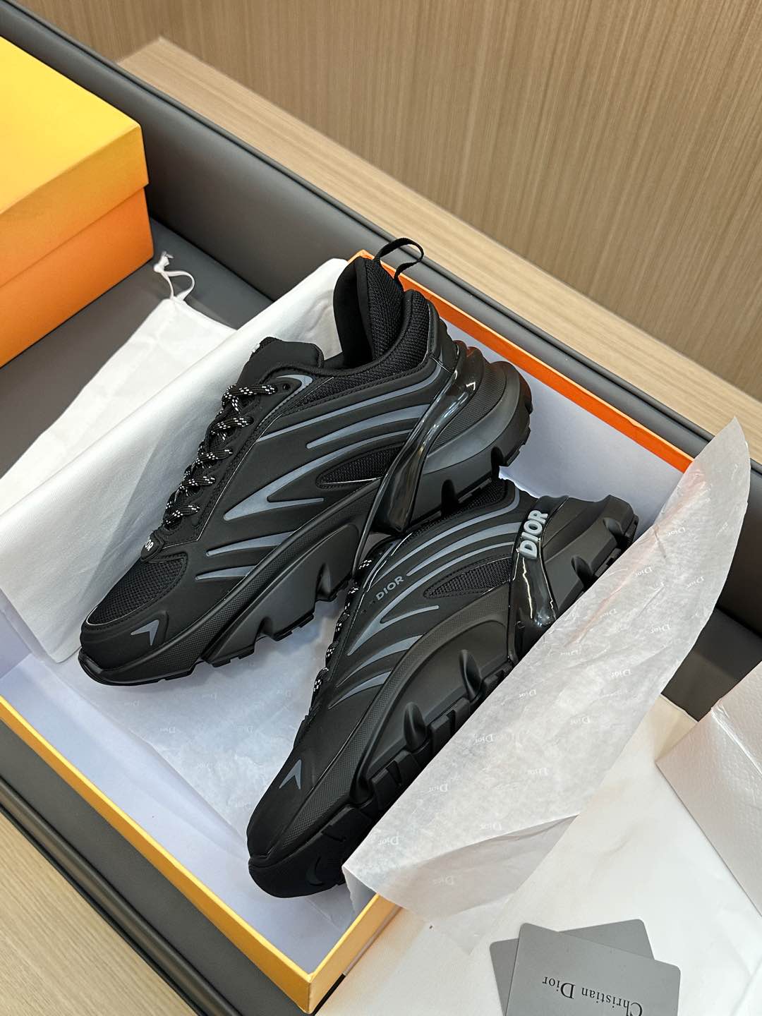 DIOR B44 BLADE SNEAKER BLACK TECHNICAL MESH AND TECHNICAL FABRIC