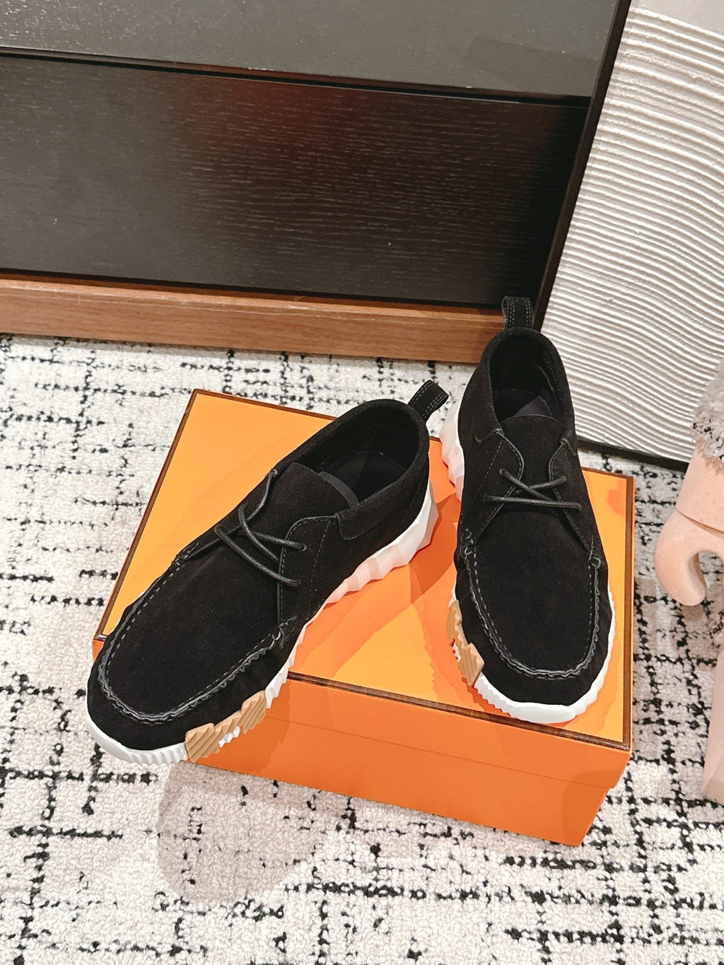 HERMES INCREASE SNEAKER IN BLACK SUEDE