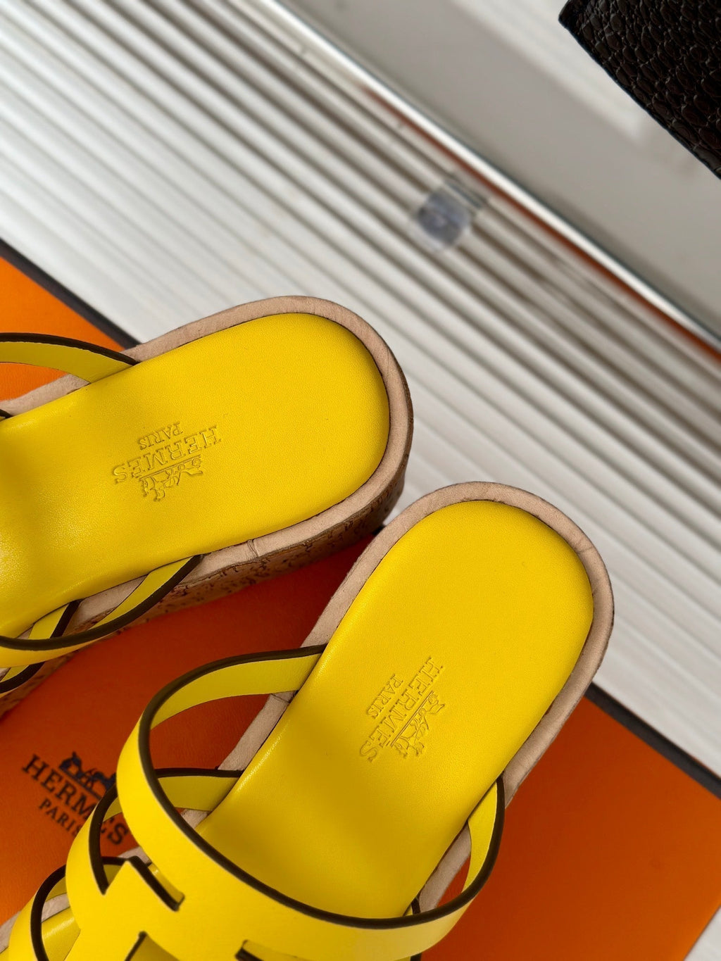 HERMES ISABELLA SANDAL LEMON CALFSKIN