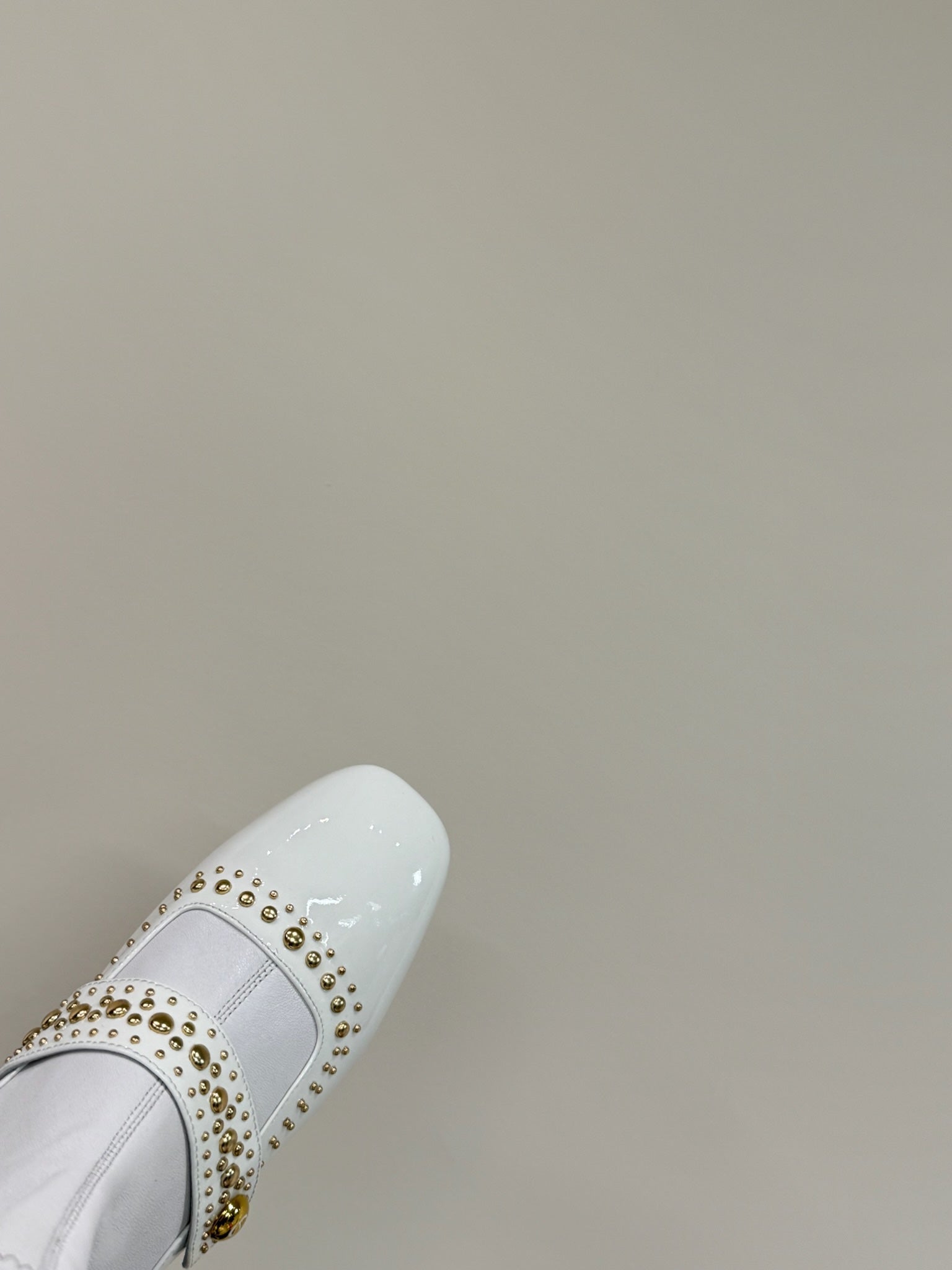 DIOR BELLE-D HEELED ANKLE BOOT WHITE PATENT CALFSKIN