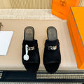 HERMES HEDEN MULE 80 BLACK SUEDE