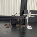 CHANEL COSMETIC BAG 19 IN BLACK GRAINED CALFSKIN GOLD HARDWARE