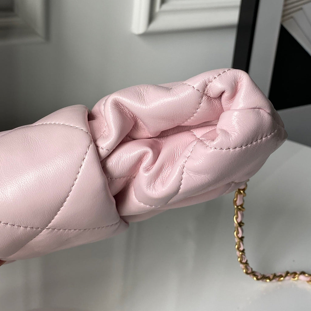 CHANEL 25S MINI BOW BAG 26 IN PINK LAMBSKIN WITH GOLD HARDWARE