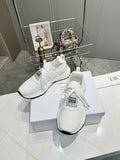 DIOR CD RUN SNEAKER IN WHITE MESH FABRIC TWO-TONE SOLE