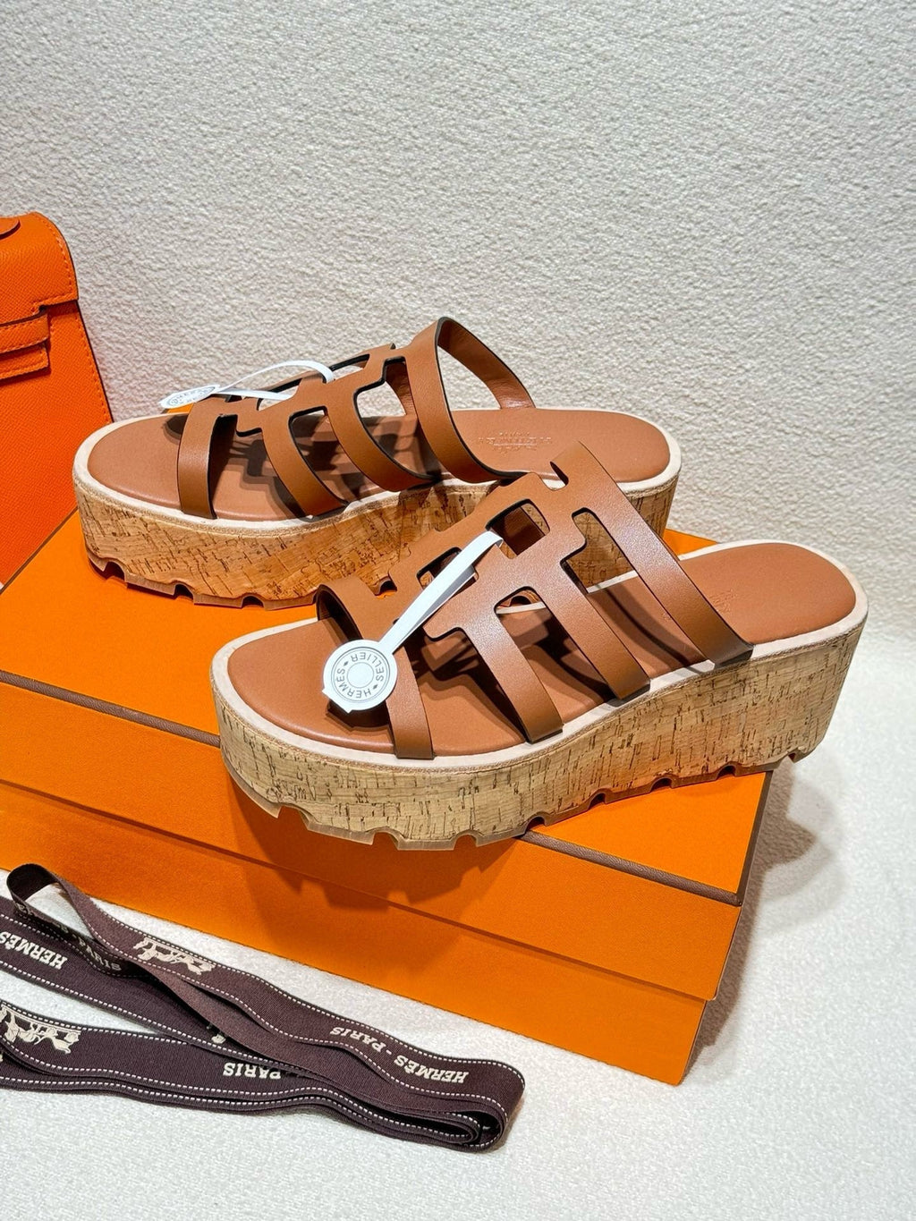 HERMES ISABELLA SANDAL CARAMEL CALFSKIN