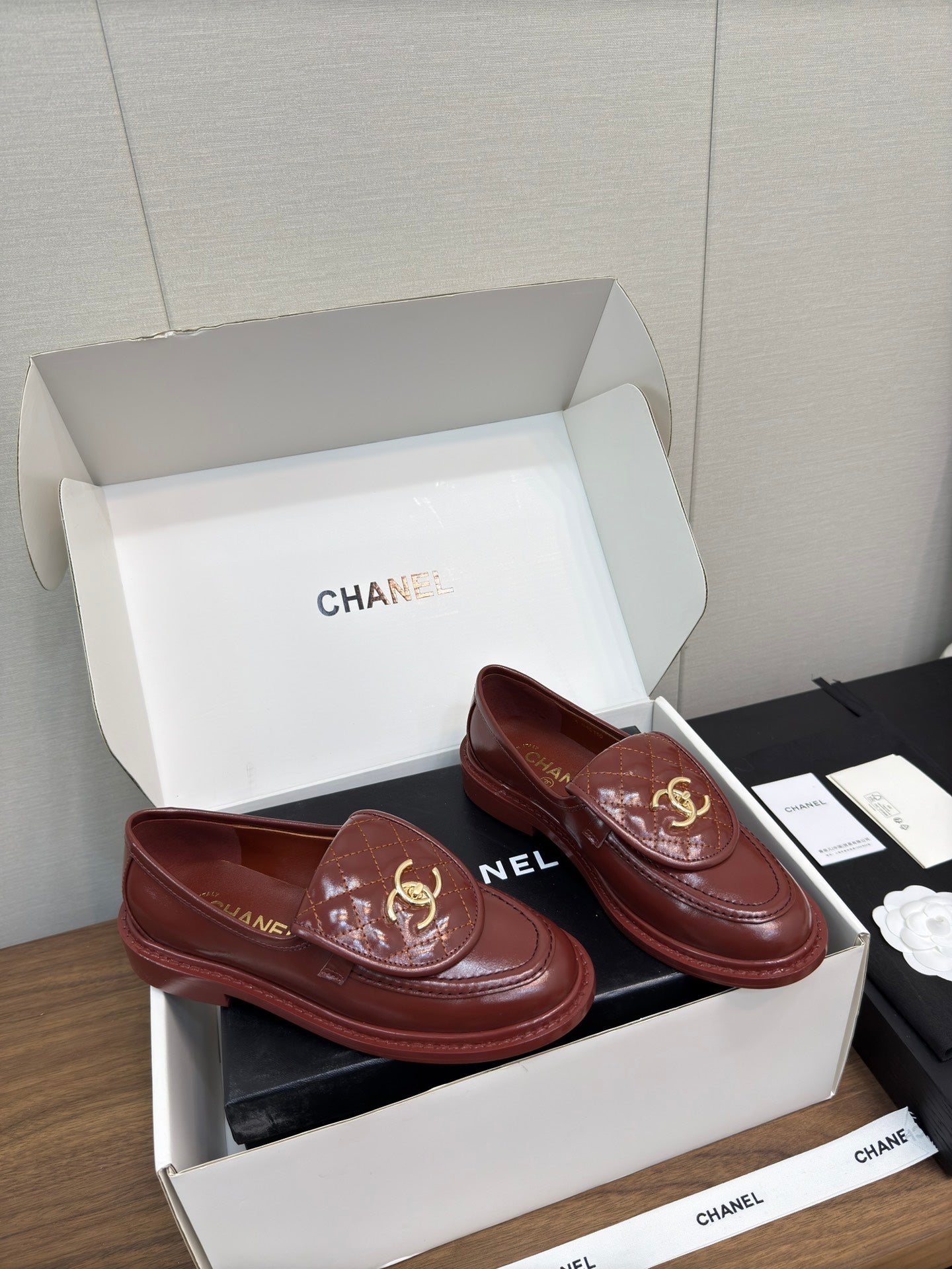 CHANEL MOASIN 2.5 CM IN JAM RED PREMIUM LAMBSKIN