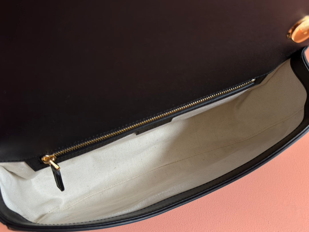 GUCCI 26S BLONDIE BAG 32 IN BLACK CALFSKIN