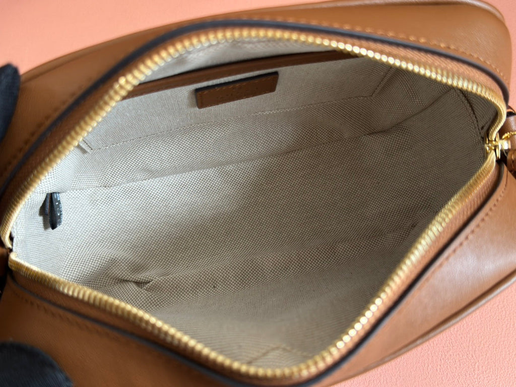 GUCCI BLONDIE SMALL SHOULDER BAG 21 IN BROWN SMOOTH CALFSKIN