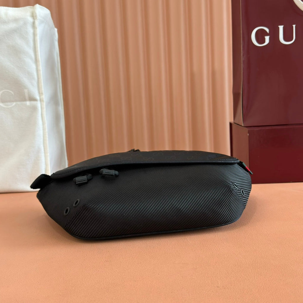 GUCCI LARGE BELT BAG 32 IN BLACK  NYLON