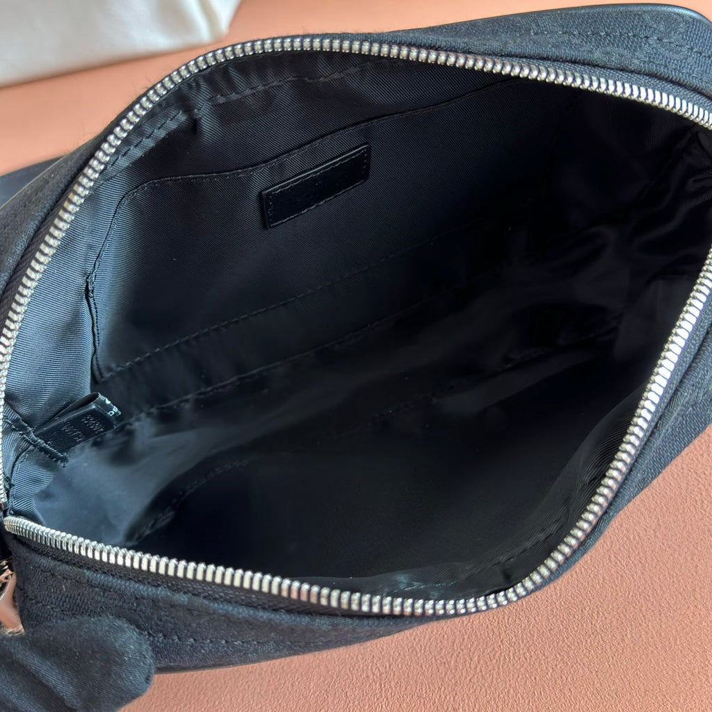 GUCCI SMALL CROSSBODY BAG 23.5 IN BLACK  CANVAS