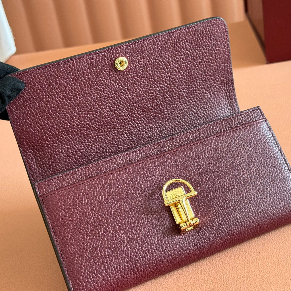 GUCCI SOFTBIT CONTINENTAL WALLET 19 IN ROSSO ANCORA RED CALFSKIN GOLD HARDWARE