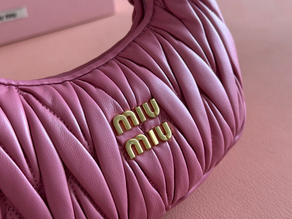 WANDER MATELASSÉ NAPPA MINI BAG 18 IN LIGHT PLUM LAMBSKIN