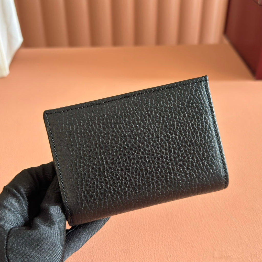 GUCCI MARMONT SMALL WALLET 11 BLACK IN CALFSKIN