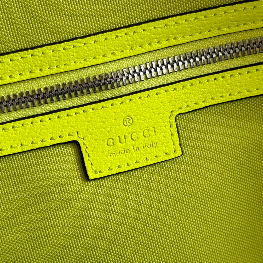 GUCCI CHROMA LARGE DUFFLE BAG 45 LIME GREEN IN  MONOGRAM CANVAS
