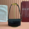 GUCCI 26S SHOULDER BAG 19 IN BLACK SHINY CALFSKIN