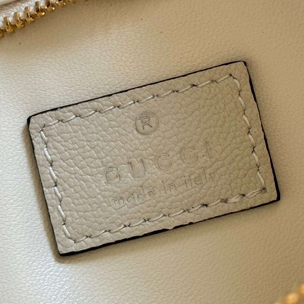 GUCCI 26S JACKIE SLIM SHOULDER BAG 27 IN CREAM WHITE CALFSKIN