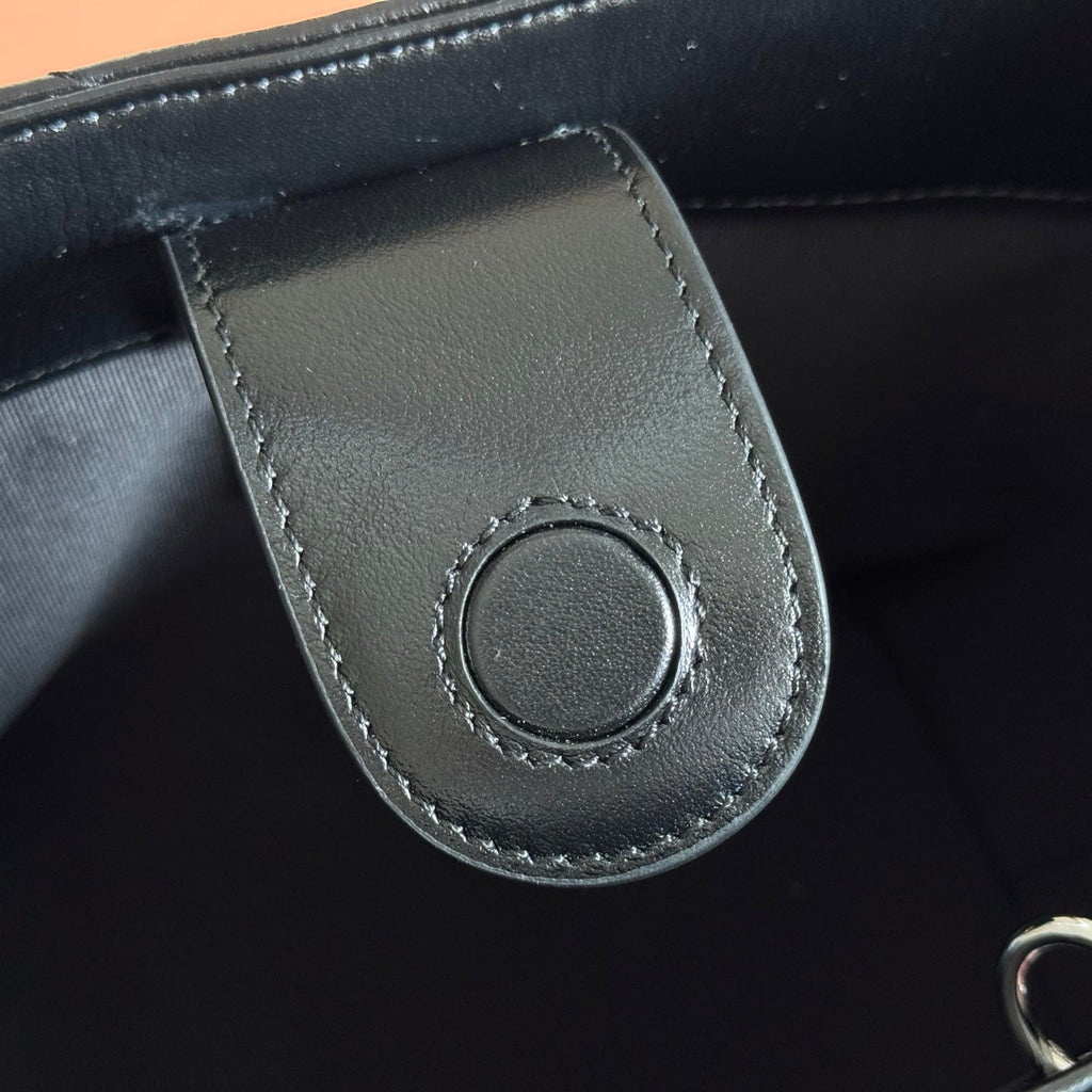 GUCCI 26S  MARMONT TOTE BAG 17 IN BLACK CALFSKIN