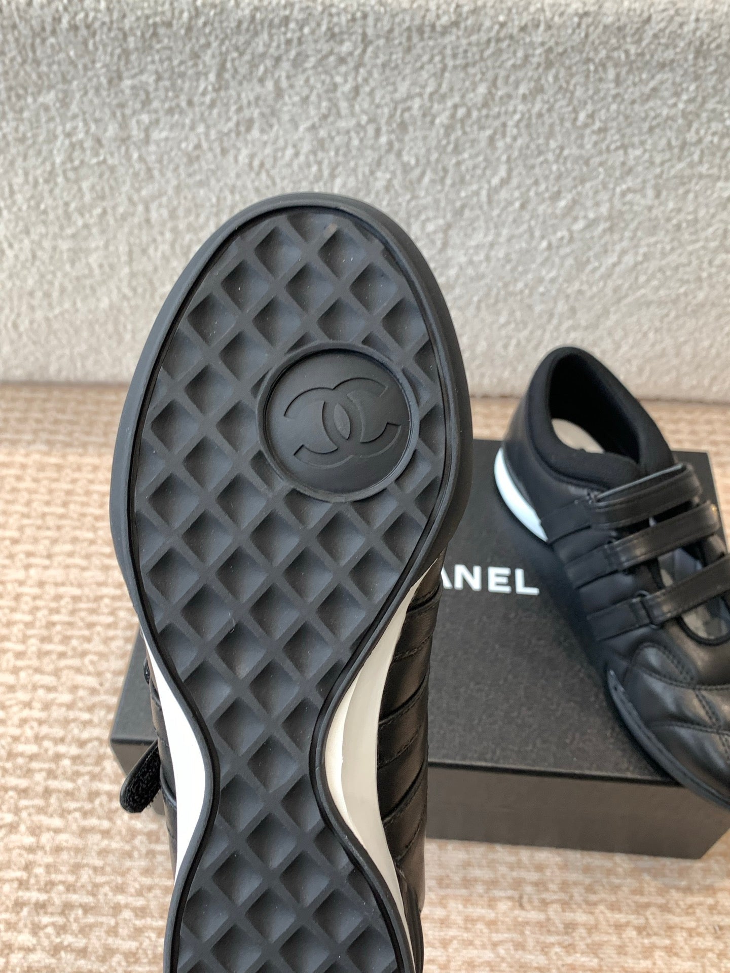 CHANEL MARY JANE SNEAKERS IN BLACK LAMBSKIN