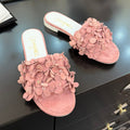 CHANEL FLAT MULE 15 MM IN PEACH PINK SUEDE