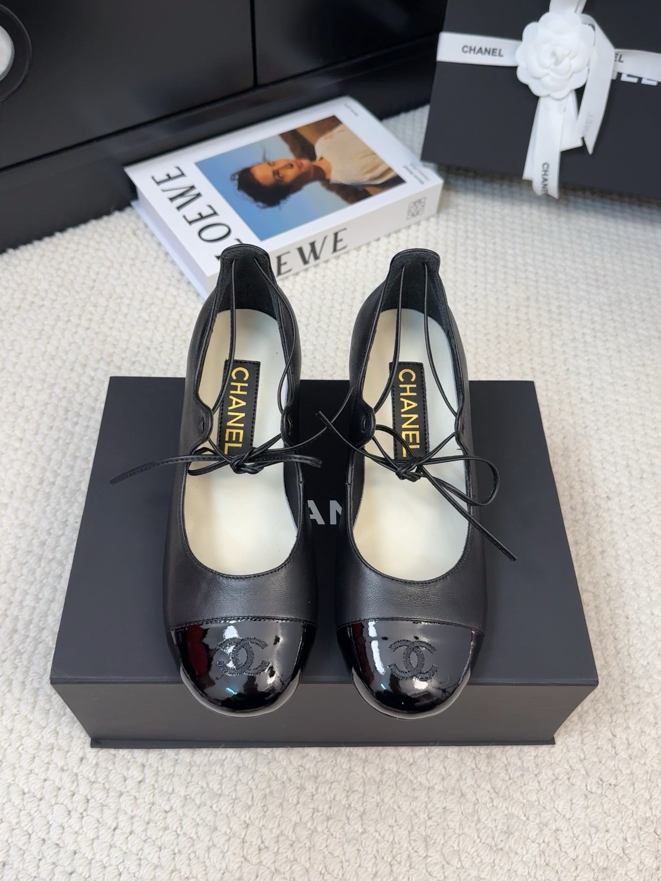 CHANEL MARY JANE PUMPS 55 MM IN BLACK LAMBSKIN