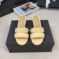 CHANEL 25C Mule Sandal 45mm Open Heel Beige Lambskin 233493
